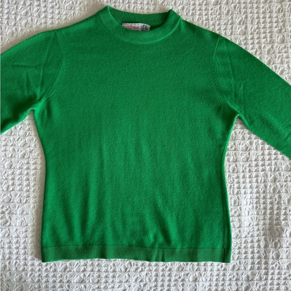 Vintage Ballantyne Cashmere Sweater Emerald Green Scotland Quiet Luxury Women S - Picture 5 of 11